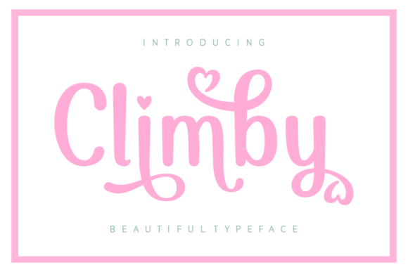 Climby: A Handwritten Display Font with Heart