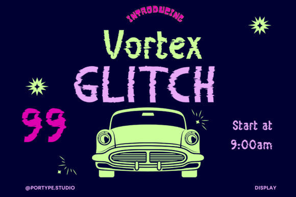 Vortex Glitch: A Futuristic Display Font for Editors